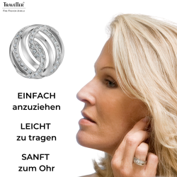 Traveller Ohrclips - Silberfarben - Kristalle - Platiniert - 20mm - 157827