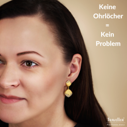 Traveller Ohrclips - Hänger - Vergoldet - Kristalle - Quadratisch - 30x15mm - 157828