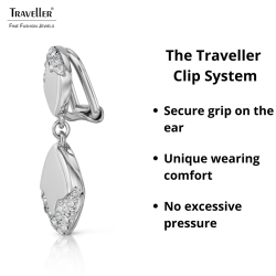Traveller Clip-on Earrings - Drop Earrings - Silver Coloured - Crystals - Square - Platinum Plated - 30x15mm - 157829