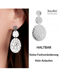 Traveller Ohrhänger - Silberfarben - Oval - Edelstahl - 45 x 25 mm - 181241