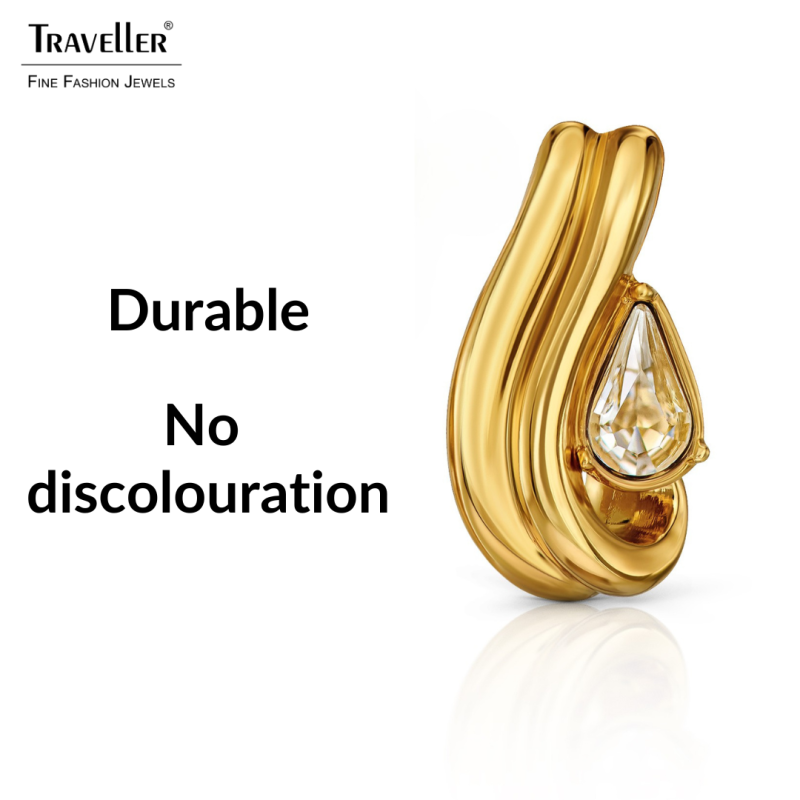 Traveller Earrings - Gold Plated - Crystal - 6x3,6mm - Teardrop - 17x9mm - 157842