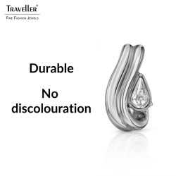 Traveller Earrings - Silver Coloured - Crystal - 6x3,6mm - Teardrop - Platinum Plated - 17x9mm - 157843