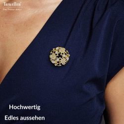 Traveller Brosche - Vergoldet - Kristalle - Geblüht - 35 mm - 157844 