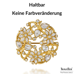 Traveller Brosche - Vergoldet - Kristalle - Geblüht - 35 mm - 157844 