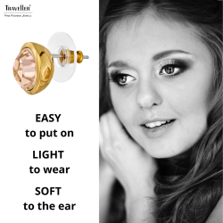 Traveller Earrings - Gold Plated - Crystal - Golden Quartz - 10mm - 157856 