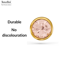 Traveller Earrings - Gold Plated - Crystal - Golden Quartz - 10mm - 157856 