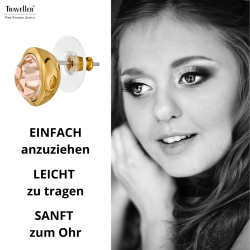 Traveller Ohrstecker - Vergoldet - Kristall - Golden Quartz - 10mm - 157856