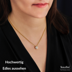 Traveller Anhänger mit Kette - Vergoldet - Kristall - 10mm - 40+4+4cm - 157858