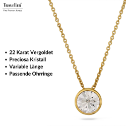 Traveller Anhänger mit Kette - Vergoldet - Kristall - 10mm - 40+4+4cm - 157858