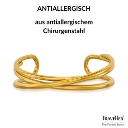 Traveller Bangle - Bracelet - Stainless Steel - Gold Plated - 64x55 mm - 181310