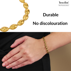 Traveller Bracelet - Stainless Steel - Gold Plated - Oval Drops - 17+4 cm - 181312