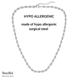 Traveller Necklace - Stainless Steel - Oval Drops - 45+5 cm - 181313