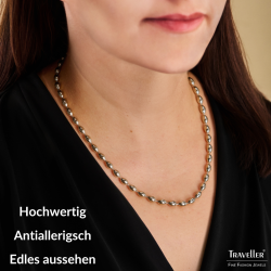 Traveller Collier - Edelstahl - Ovale Tropfen - 45+5 cm - 181313