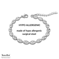 Traveller Bracelet - Stainless Steel - Oval Drops - 17+4 cm - 181314
