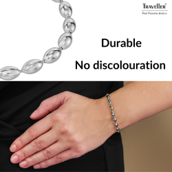Traveller Bracelet - Stainless Steel - Oval Drops - 17+4 cm - 181314