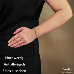 Traveller Armband - Edelstahl - Ovale Tropfen - 17+4 cm - 181314