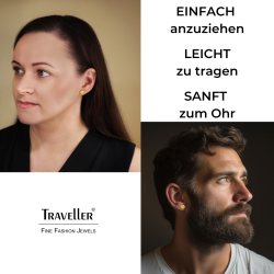 Traveller Ohrstecker - Edelstahl - Vergoldet - Matt - Rund - 8mm - 181307 