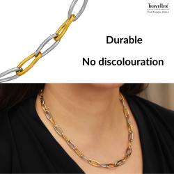 Traveller Necklace - Stainless Steel - Bicolor - Silver Coloured & Gold Plated - Links - 47cm - 181317