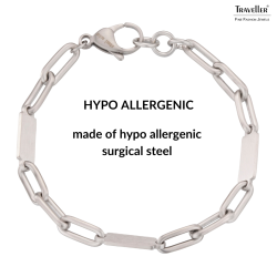 Traveller Bracelet - Men - Stainless Steel - Silver Coloured - Matt - Links - Opened and Closed - 22cm - 181243