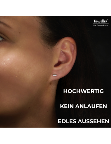 Traveller Ohrringe - Damen - Made in Germany - Silber - Glänzend - Stabförmig 5 mm - Nachhaltig - 571008