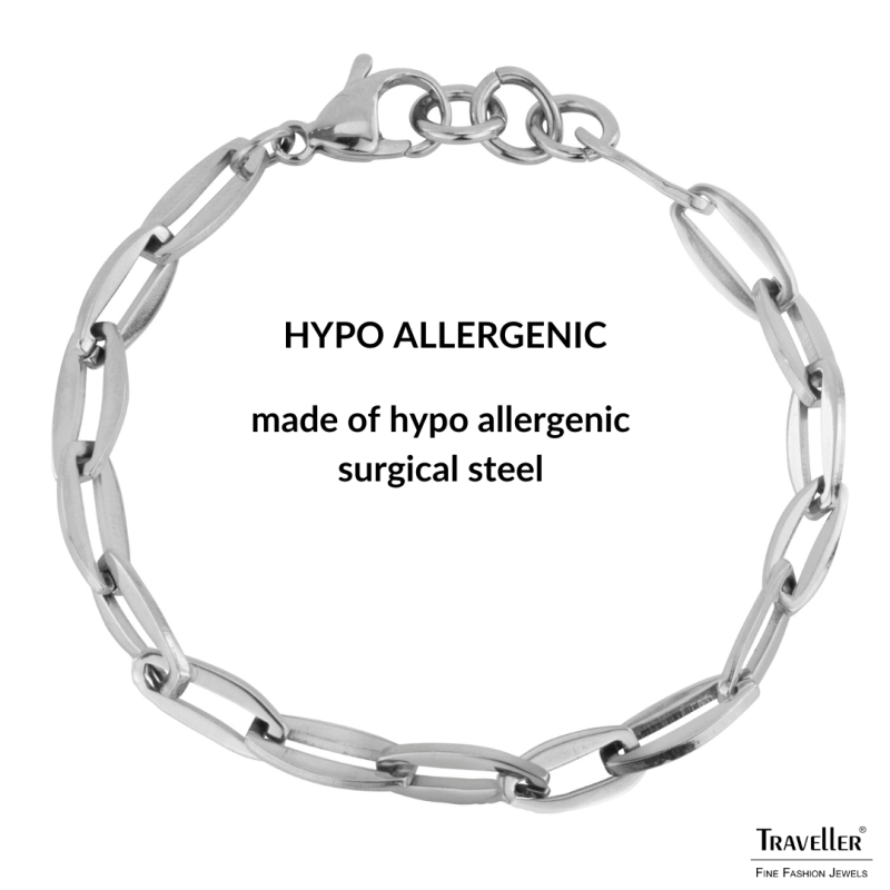 Traveller Bracelet - Stainless Steel - Silver Coloured - Links - 20 cm - 181224