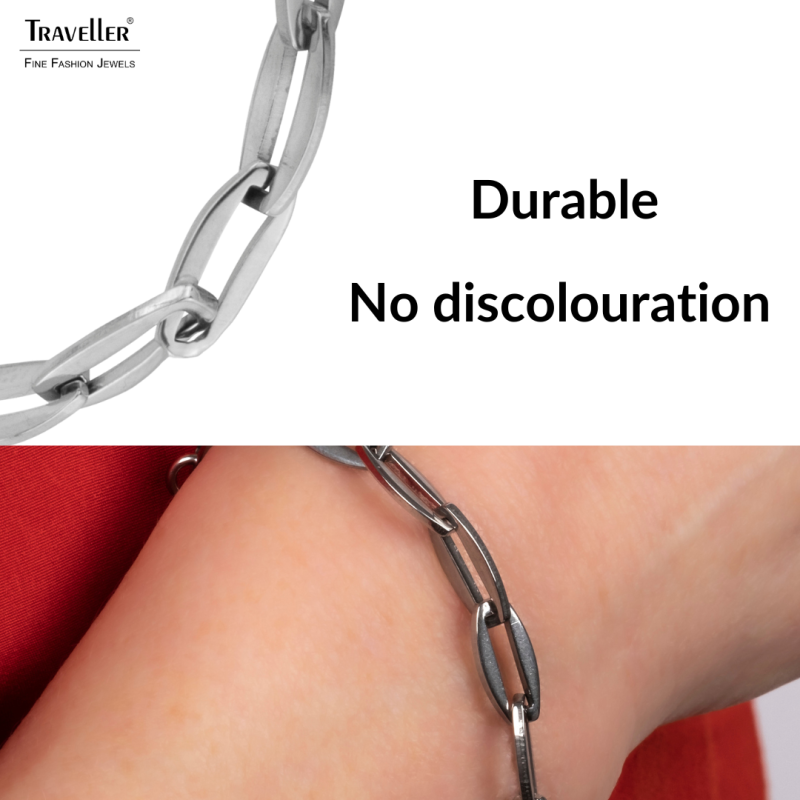 Traveller Bracelet - Stainless Steel - Silver Coloured - Links - 20 cm - 181224