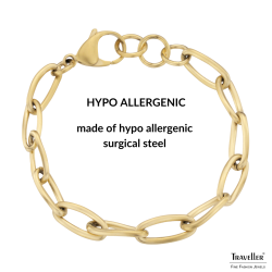 Traveller Bracelet - Stainless Steel - Gold Plated - Matt - Links - 21 cm - 181230