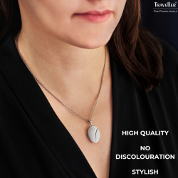 Traveller Photo locket with chain - Sterling Silver - Made in Germany - Matt/Gloss - Oval - Sustainable - 16x23 mm - 45 cm - 571