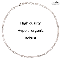 Traveller Necklace - Men - Matt Stainless Steel - 55cm long - 181242