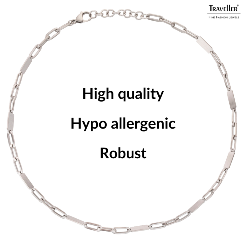 Traveller Necklace - Men - Matt Stainless Steel - 55cm long - 181242