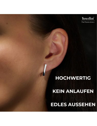 Traveller Ohrringe - Damen - Made in Germany - Silber - Glänzend - Stabförmig 15 mm - Nachhaltig - 571009