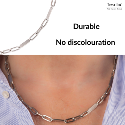 Traveller Necklace - Men - Matt Stainless Steel - 55cm long - 181242