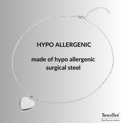 Traveller Necklace with Urn Pendant - Ash Pendant - 2x2cm - Silver Coloured - Heart - Stainless Steel - 45-50cm - 181175