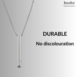 Traveller Necklace with Urn Pendant - Ash Pendant - 45mm - Stainless Steel - Zirconia - 45-50cm - 181139