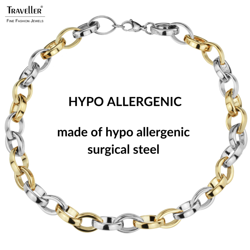 Traveller Necklace - Stainless Steel - Bicolor - Links - 52 cm - 181099