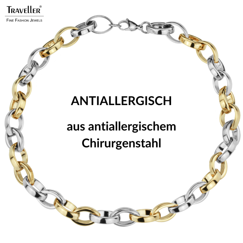 Traveller Damen Collier - Edelstahl - Bicolor - Glieder - 52 cm - 181099