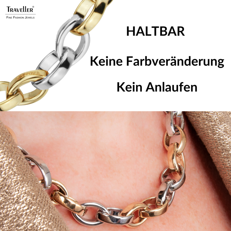 Traveller Damen Collier - Edelstahl - Bicolor - Glieder - 52 cm - 181099