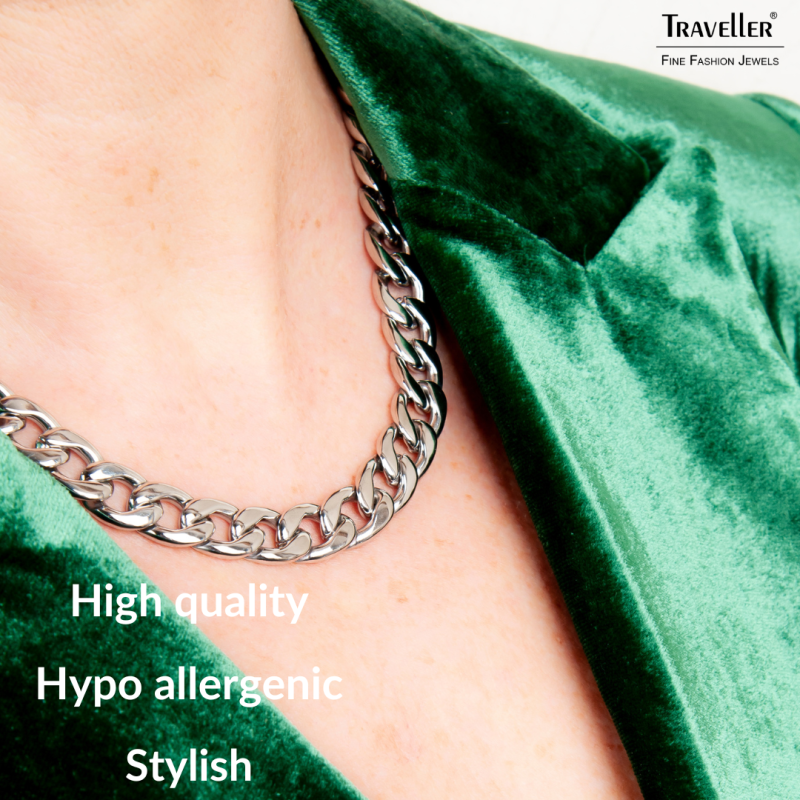 Traveller Necklace - Stainless Steel - Silver Coloured - Lnks - 45 cm - 181103