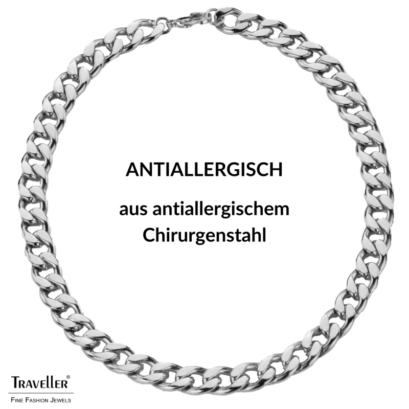 Traveller Damen Collier - Edelstahl - Silberfarben - Glieder - 45 cm - 181103