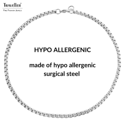 Traveller Necklace - Stainless Steel - Silver Coloured - Compact Links - 46 cm - 181219