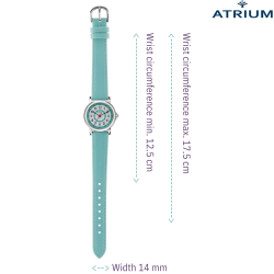 ATRIUM Childrens Watch - Girls - Mint - Analogue- 5 bar - Learning Dial - A31-106