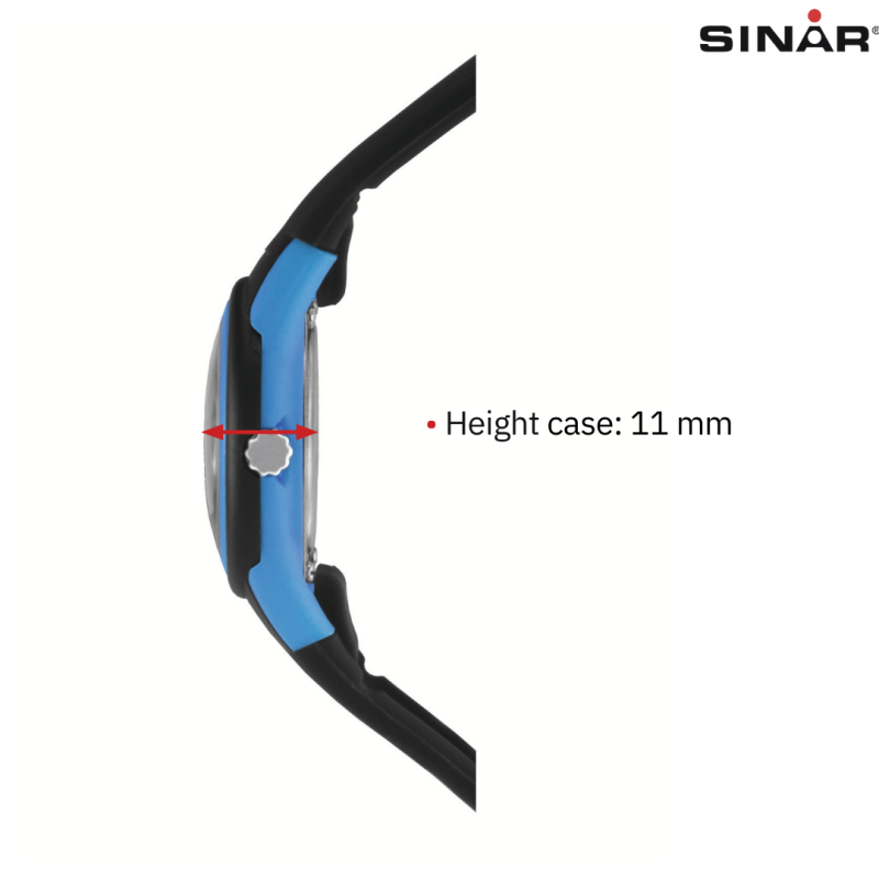 Sinar Watch - Analogue - Black/Blue - 29mm - 10 Bar - Soft Adjustable Strap 12-17.5cm