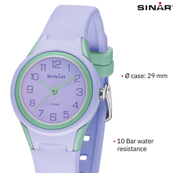 Sinar Watch - Analogue - Lilac / Mint - 29mm - 10 Bar - Soft Adjustable Strap 12-17.5cm