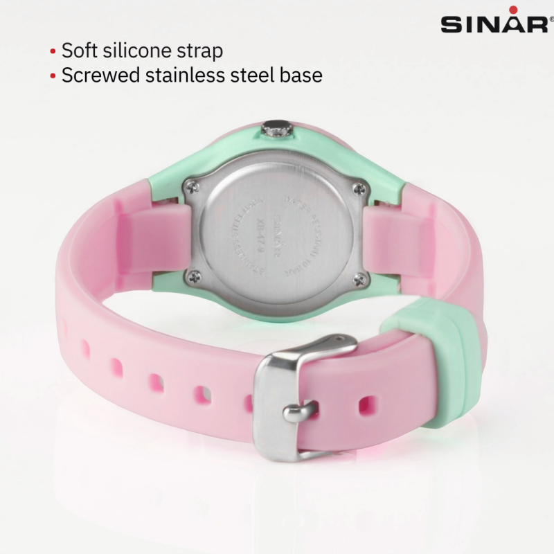 Sinar Watch - Analogue - Pink / Mint - 29mm - 10 Bar - Adjustable Strap 12-17,5cm