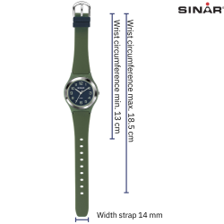 Sinar Watch - Analogue - Green / Dark Blue - 36mm - Adjustable Strap 13-18,5cm