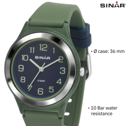 Sinar Watch - Analogue - Green / Dark Blue - 36mm - Adjustable Strap 13-18,5cm