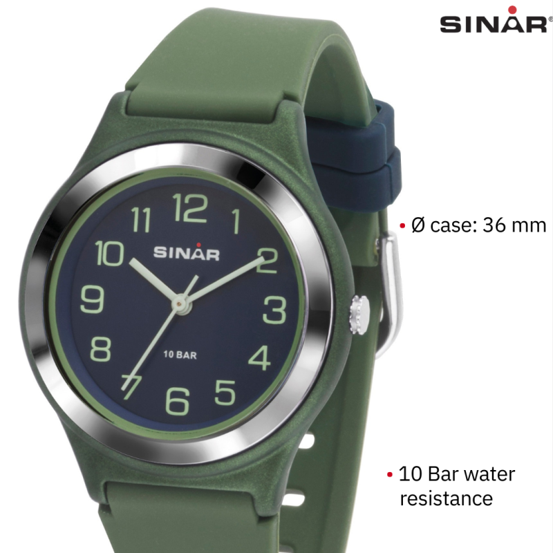 Sinar Watch - Analogue - Green / Dark Blue - 36mm - Adjustable Strap 13-18,5cm