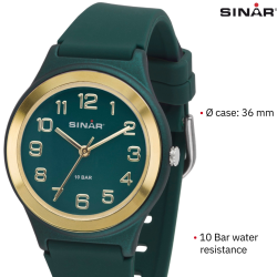 Sinar Watch - Analogue - Forrest Green / Gold - 36mm - Adjustable Strap 13-18,5cm