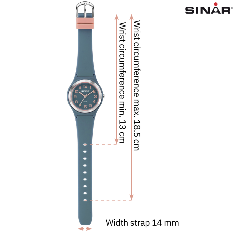 Sinar Watch - Analogue - Blue / Pink - 36mm - Adjustable Strap 13-18,5cm