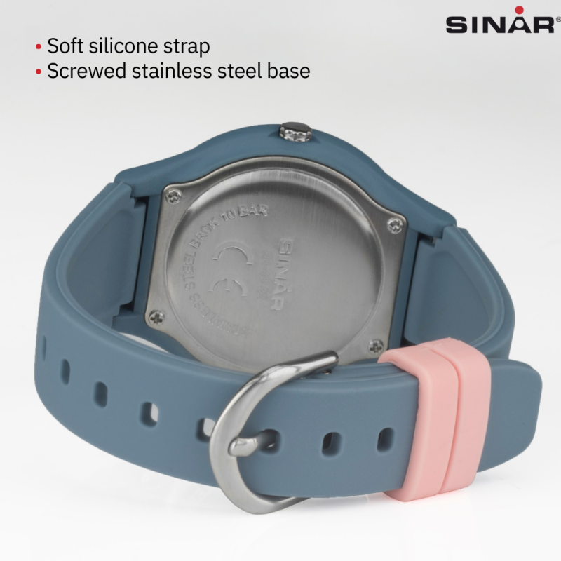Sinar Watch - Analogue - Blue / Pink - 36mm - Adjustable Strap 13-18,5cm